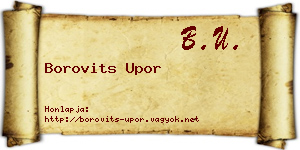Borovits Upor névjegykártya